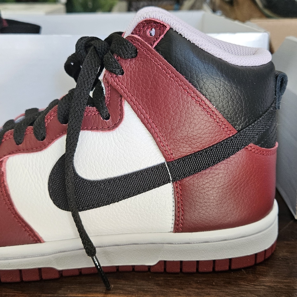 Red and White High-Top Sneakers